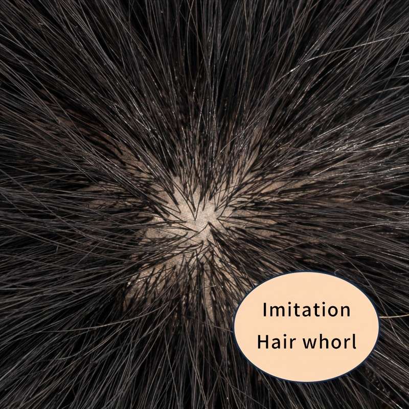 Black-16*18 Mens Wigs Hair Length 5.08Cm