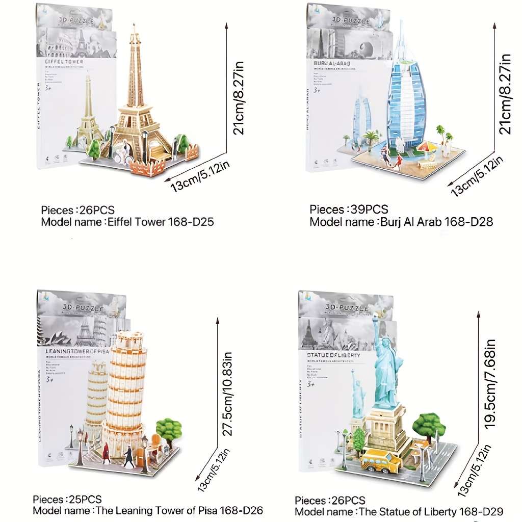 Building Toy Architectural Model Toy Set Model Iffel Tower 168 D25