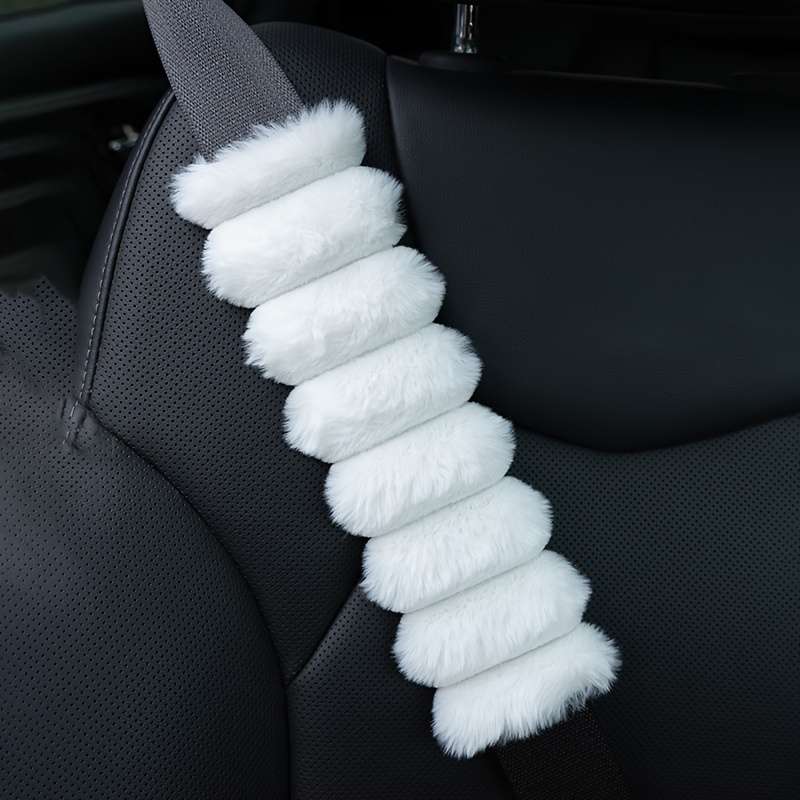 Car Seat Belt Covers White B Model 2Pcs