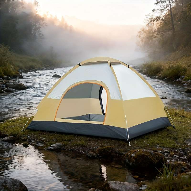 Premium Dome Shaped Matched One Room Two Door Tent Can Be Thrown Opened Co Blue