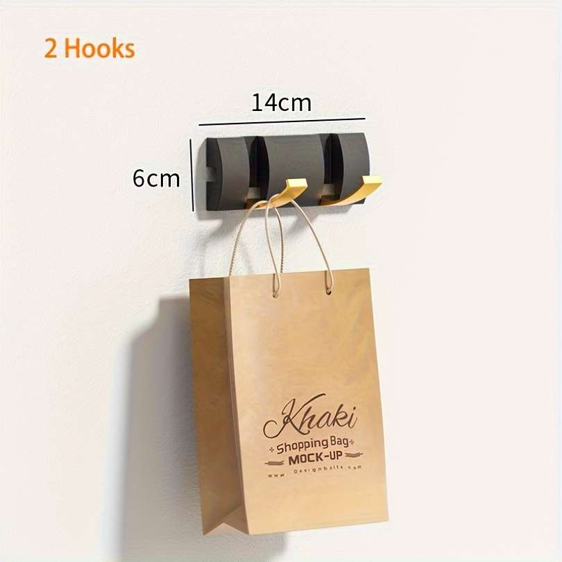 Seamless Folding Invisible Hook Black Golden Wall Mounted color Black & Golden size 14cmX6cm