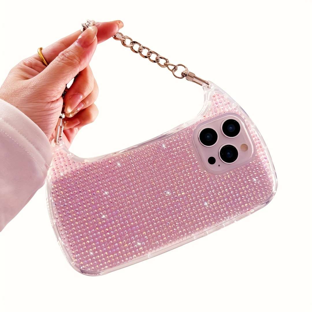 1Pc Silvery For iPhone 16 Plus Luxurious Diamond Phone Case