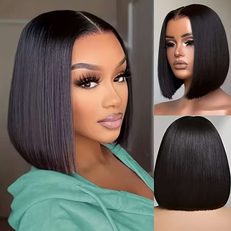 Black Womens Wigs Hair Length 30.48Cm