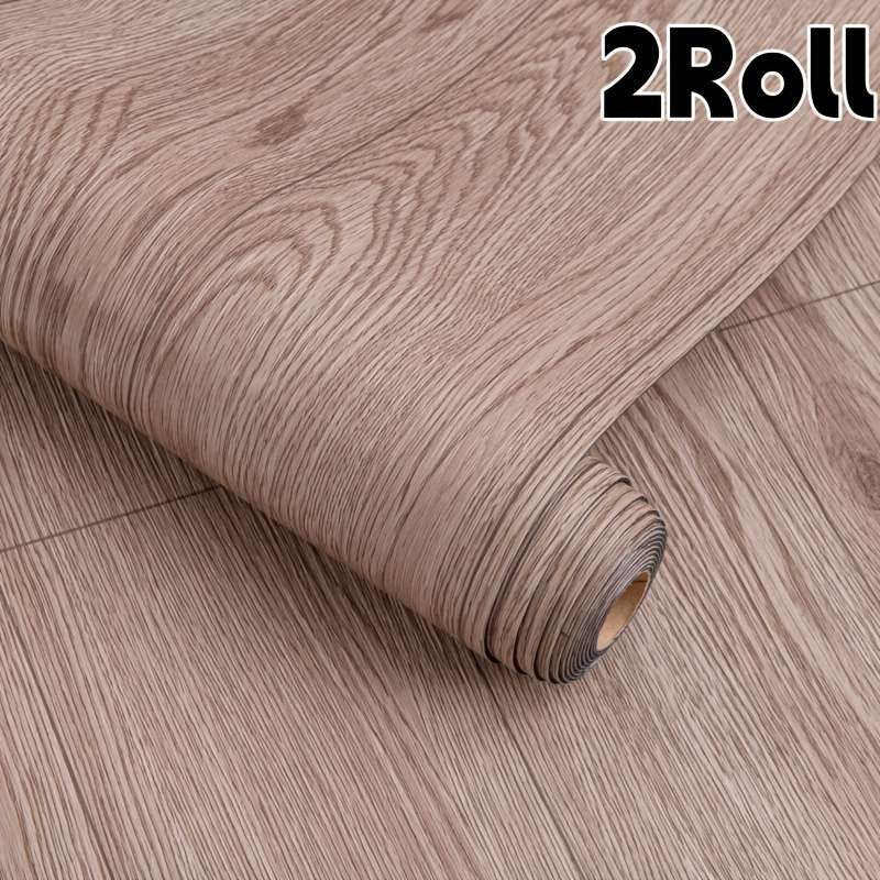 Self Adhesive Floor Stickers Light Wood Oak Wood 2Roll