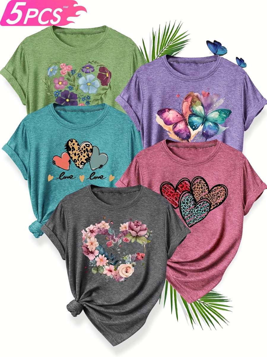 Womens T Shirt Color Peacock Blue Purple Brick Red Khaki Sizes