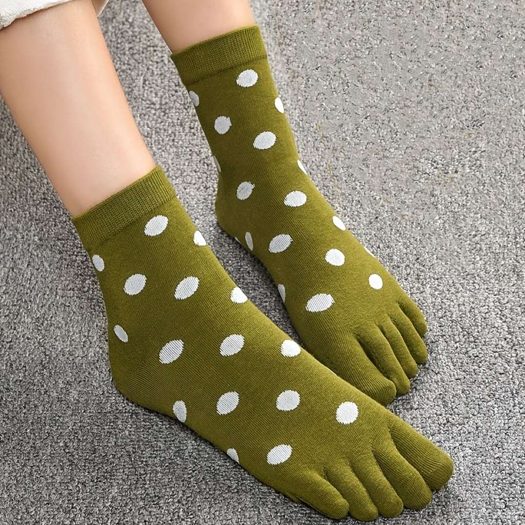 Women S Socks Color Round Dot Mixed Color 5 Pairs Pack Size Onesize