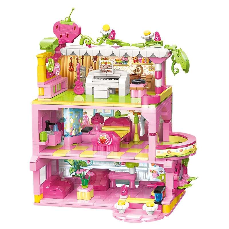 Building Toy Architectural Model Toy Set Color Pink Set