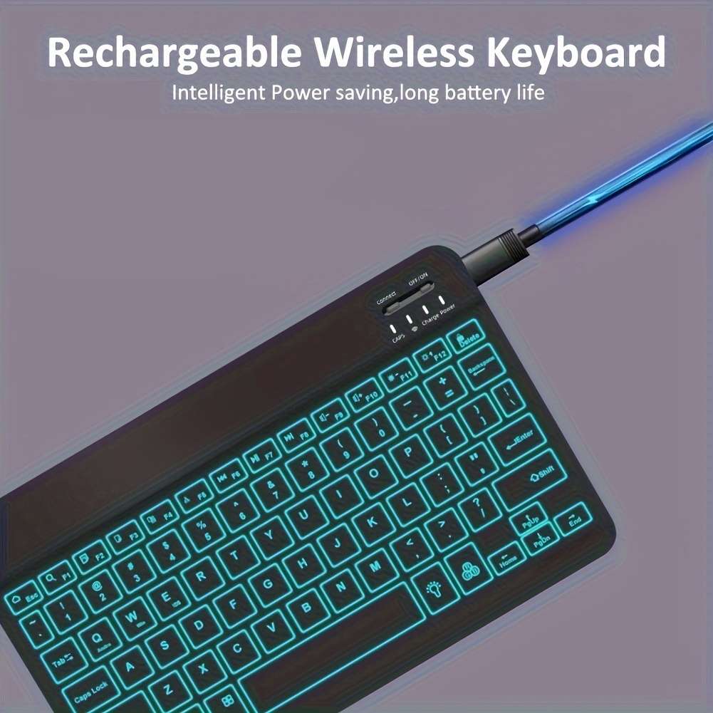7-Color Backlit Portable Wireless Keyboard And Mouse Set