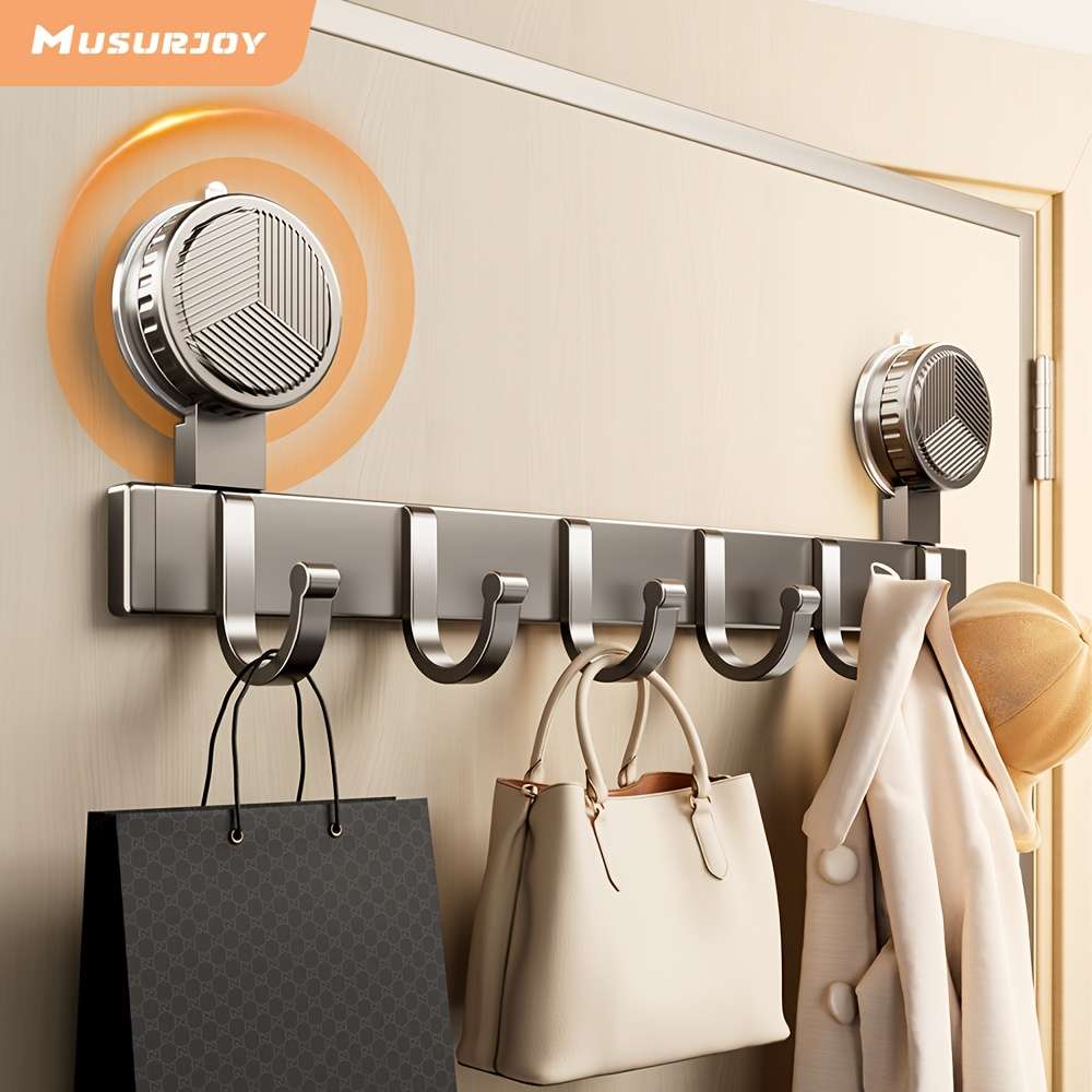 Bathroom Storage Rack Size Upgraded Suction Cupwall Hanging 7 Hooks