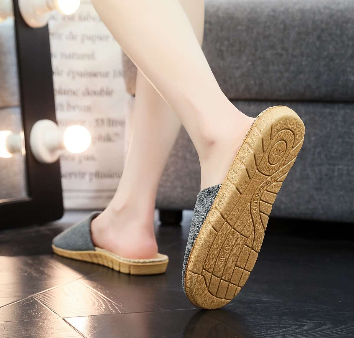 Cotton Slippers Color Red Sizeuk 6.5-7