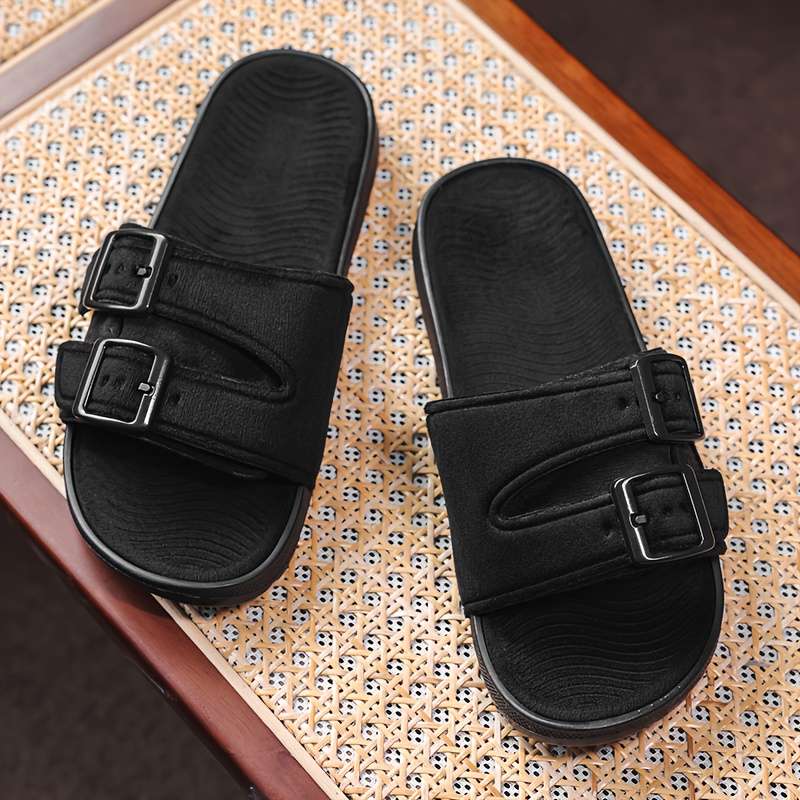 Men Slippers Summer Style Black Size Uk 7