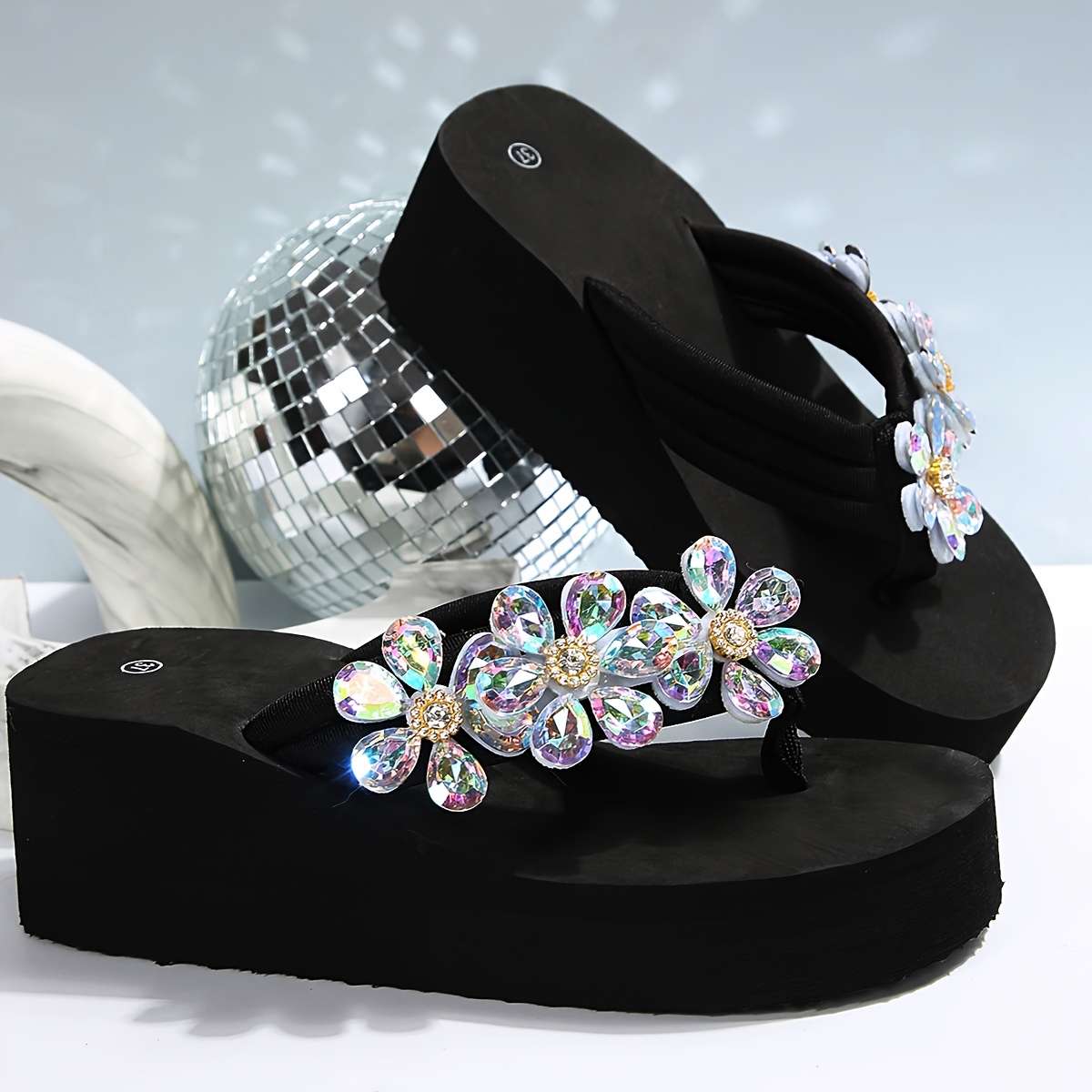 Ladies Summer Flip Flops Black Uk 3.5