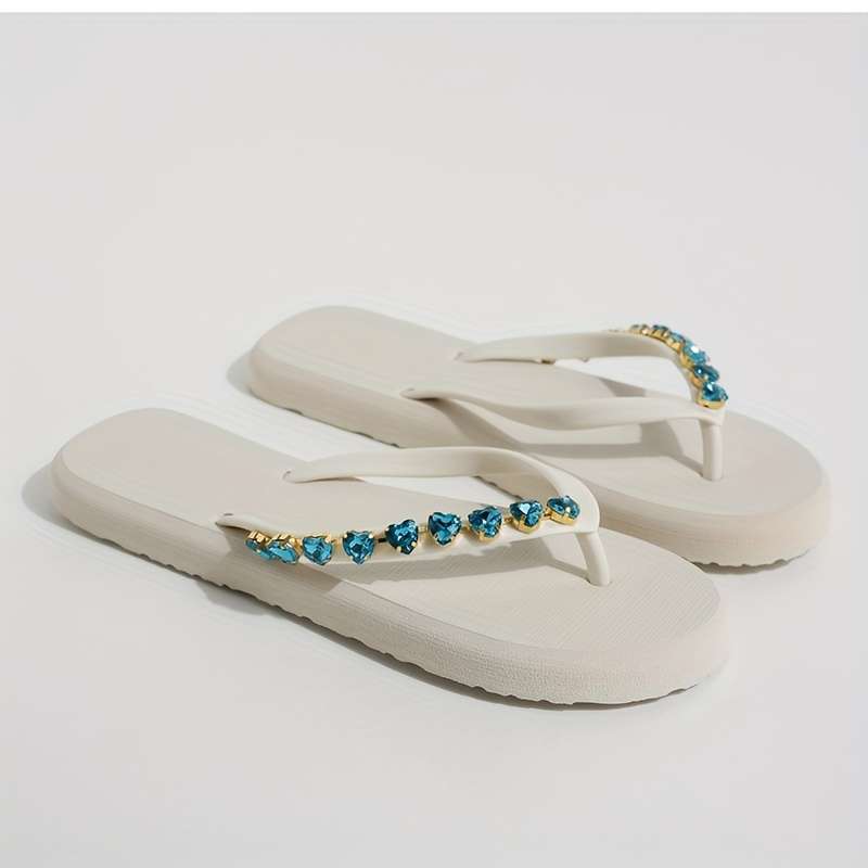Ladies Summer Flip Flops Deep Sky Blue Uk 3.5-4
