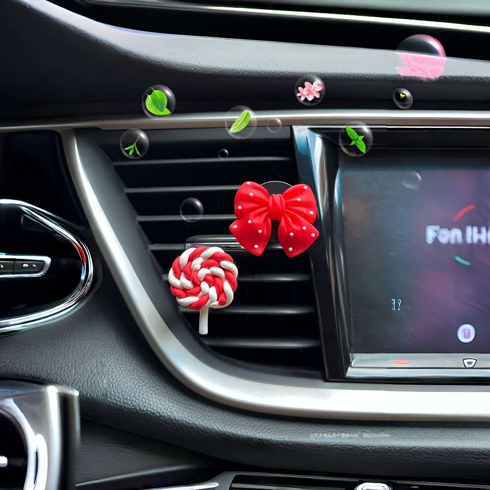 Car Interior Decor Items 2 Pieces Bow  Add  Lollipop