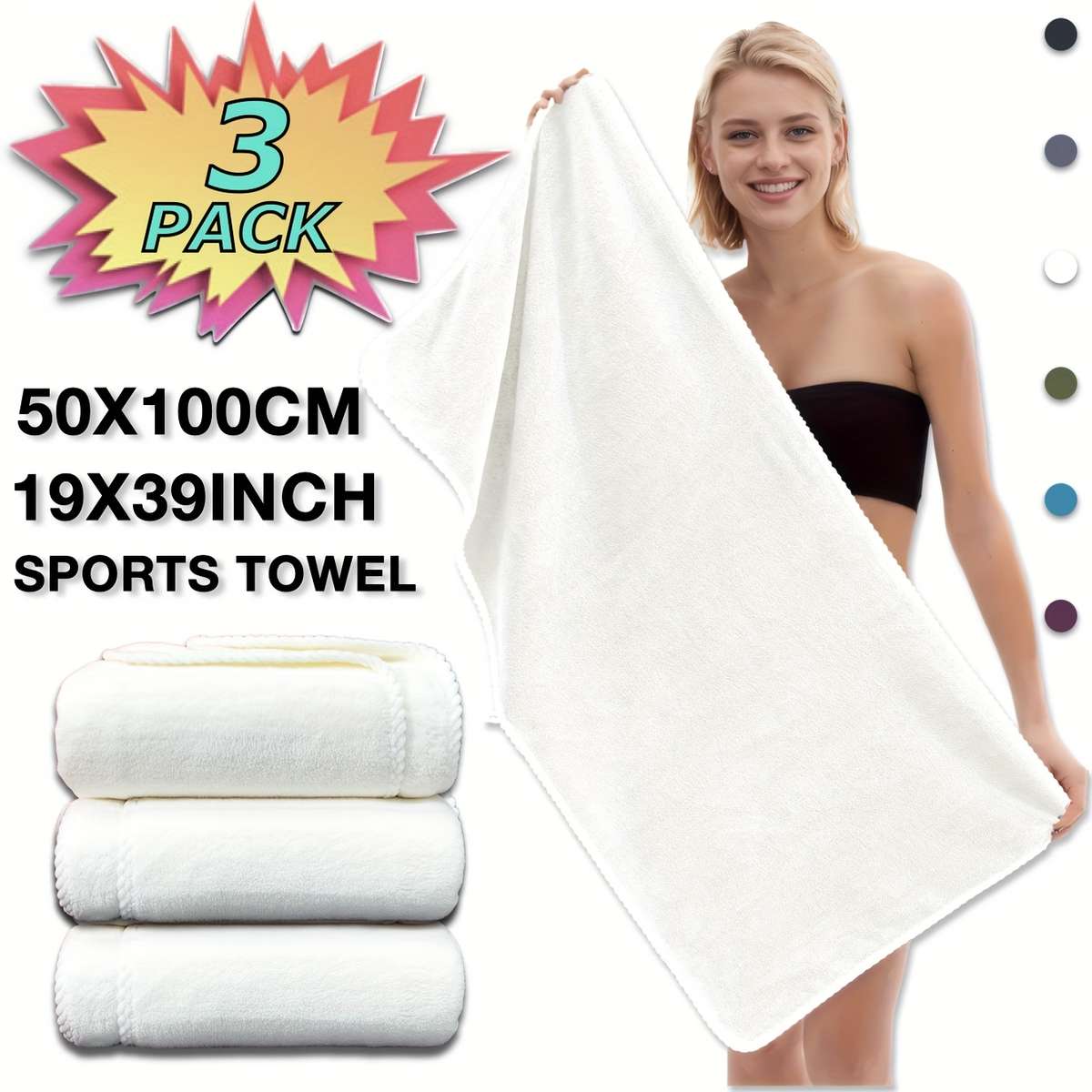 Towel Color Black And White Gray 3Pcs 50*100Cm