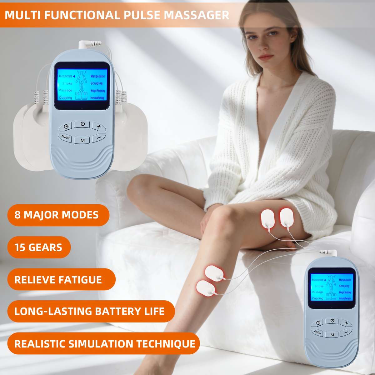Multifunctional Meridian Massager Modes 15 Levels Timer