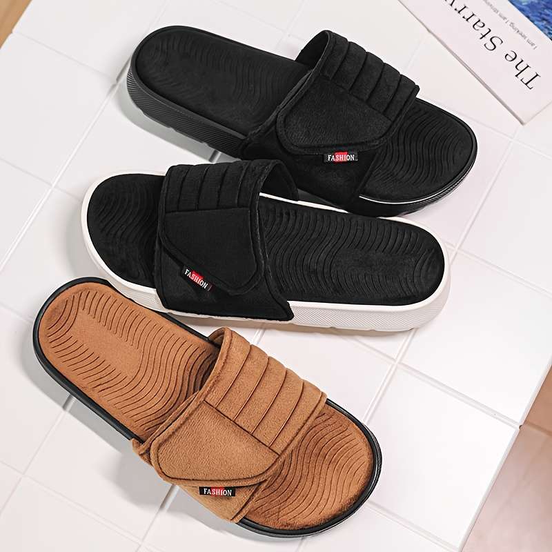 Men Slippers Summer Style Black Size Uk 7
