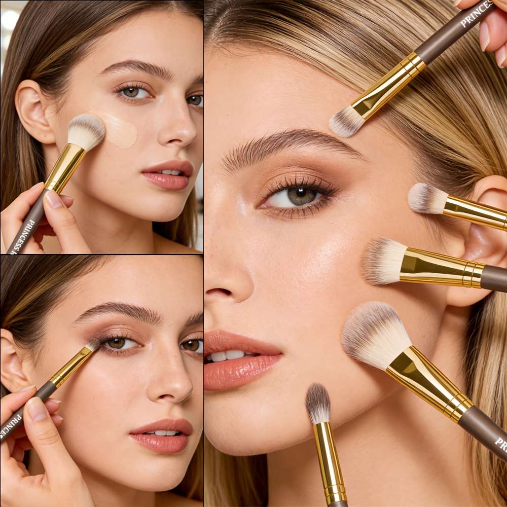 Makeup Brush Set Color Golden Quantity18Pcs