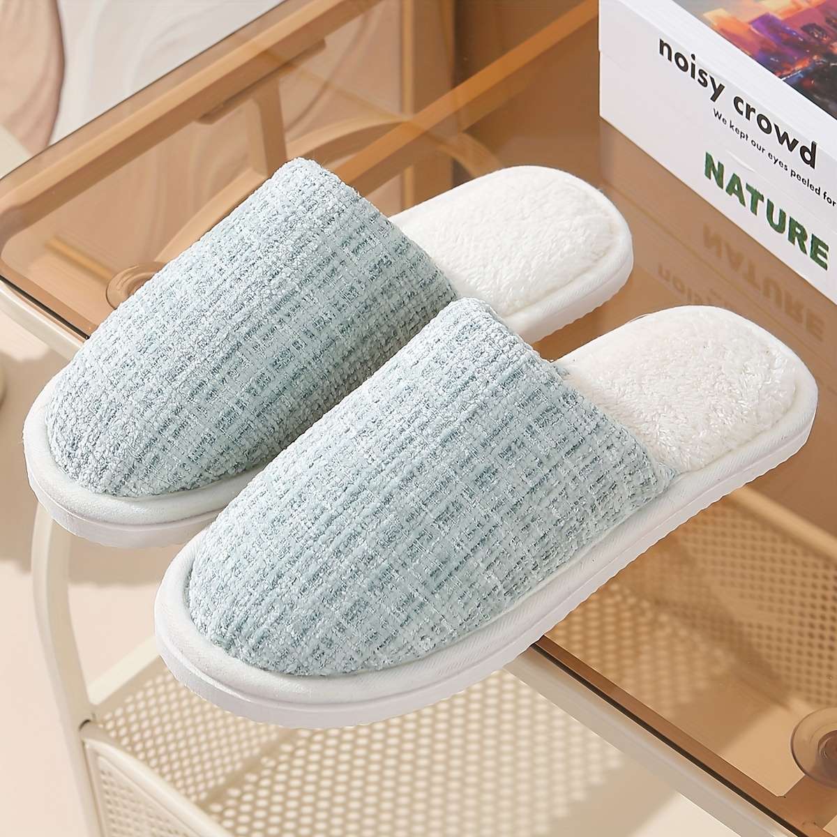Cotton Slippers Color Light Green Sizeuk 5.5-6