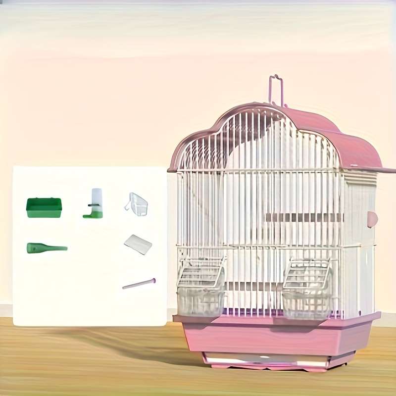 Birdcage Color Pink Birdcage  Entry Level 6 Piece Set  Acid Washing Counter Rust Process