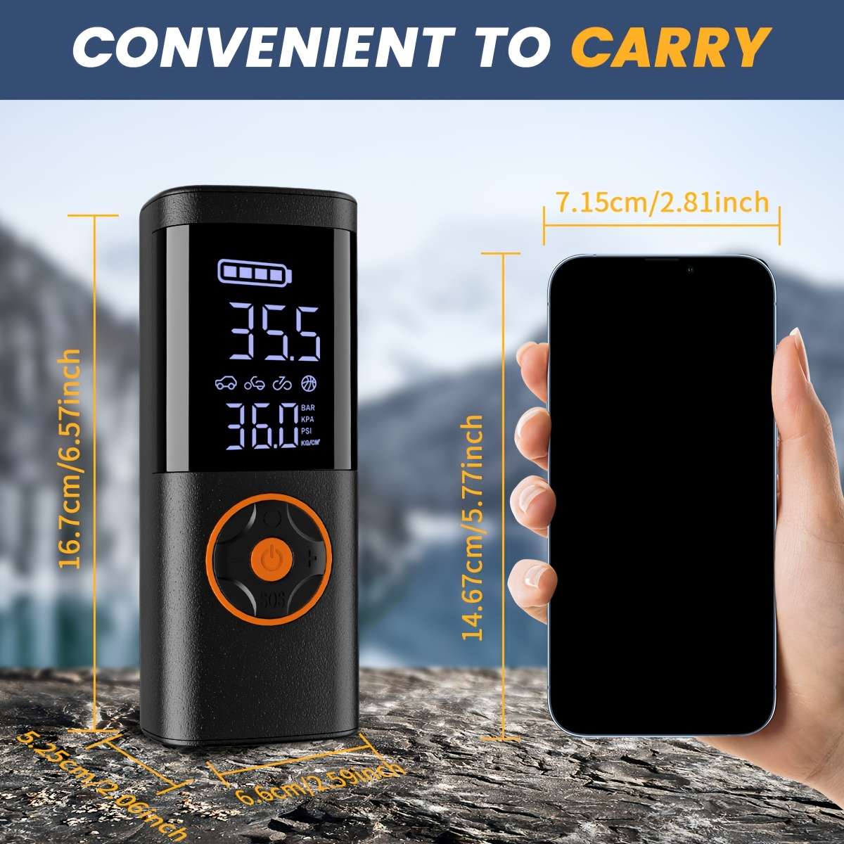 Premium Solid Multi Functional Emergency Portable Tire Inflator With For Car