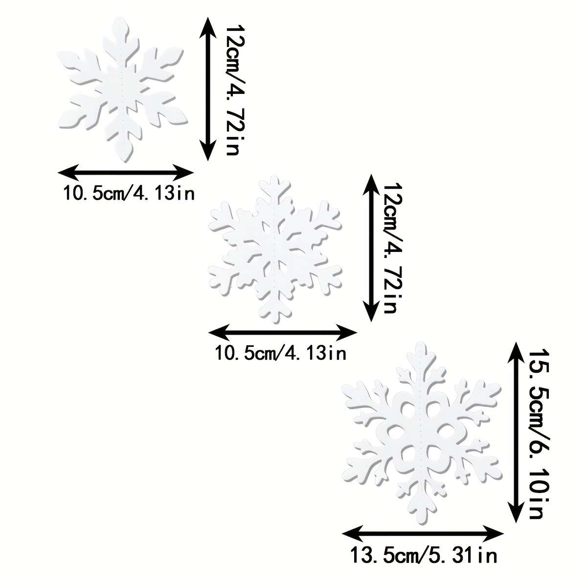 Christmas Decorations Items Snowflake Charm 6Pcs