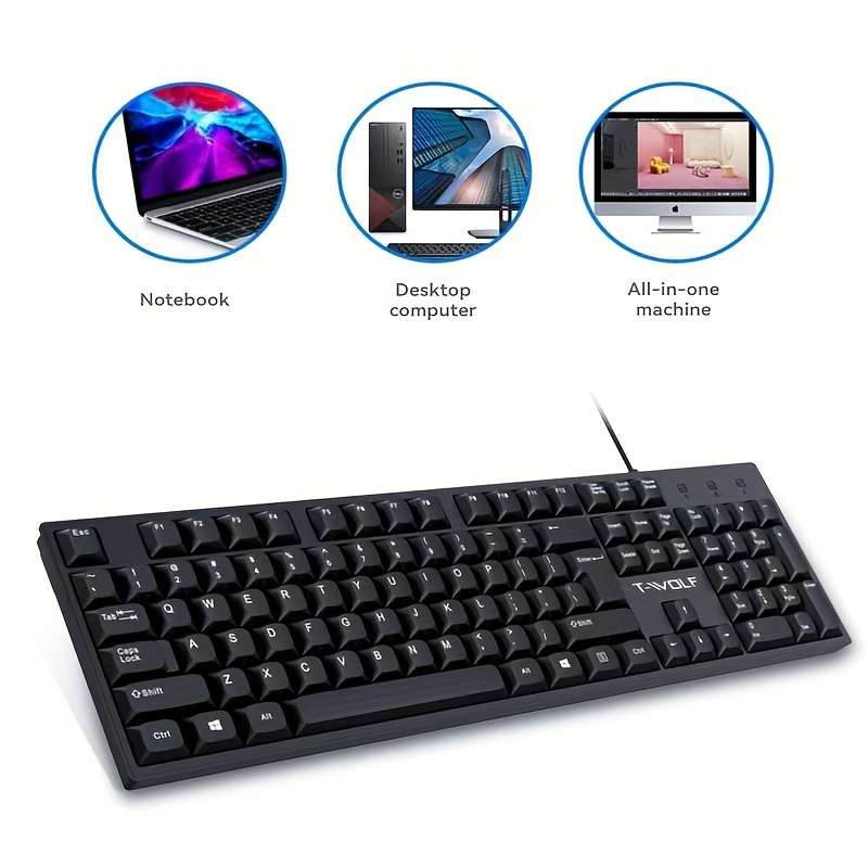 keyboard Items Black wired keyboard   single keyboard