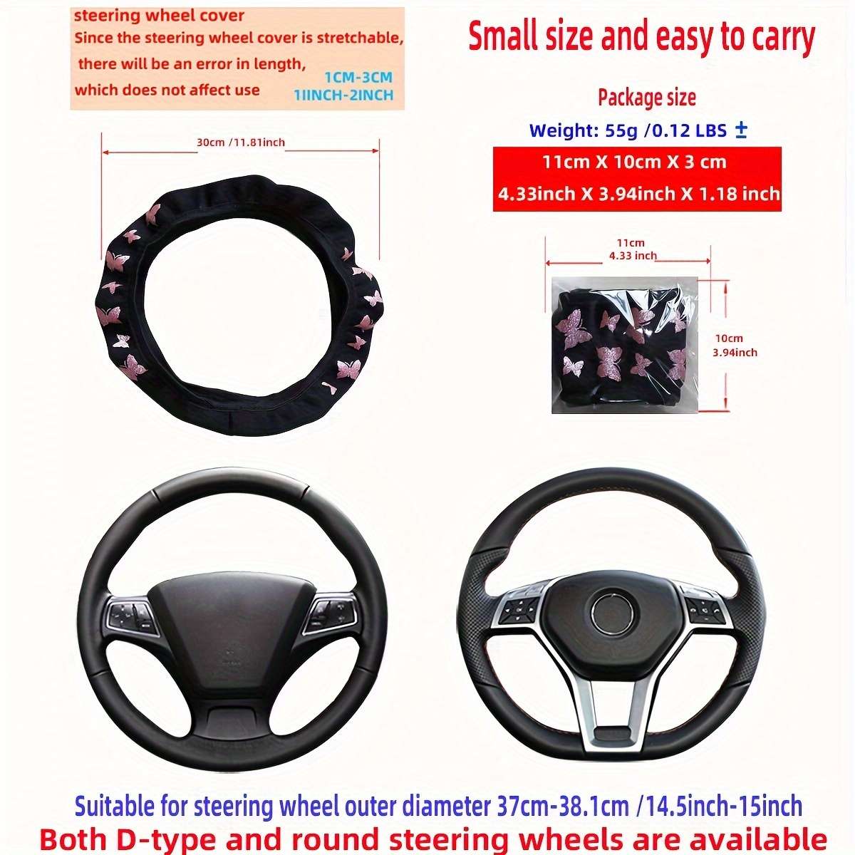 Car Steering Wheel Cover Silvery