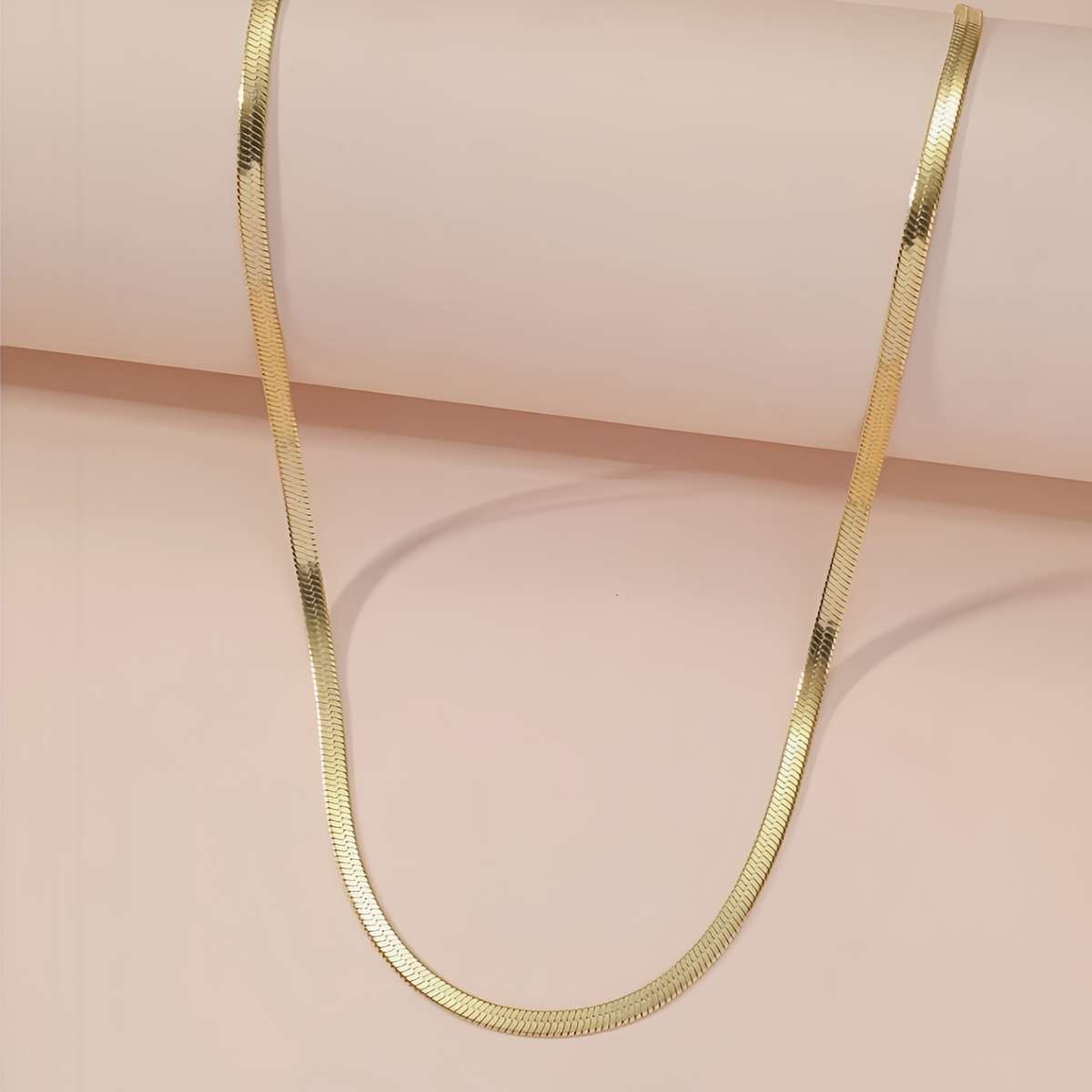 Minimalist Silver Plated Women Minimalist Flat Snake Bone Necklace Clubwear