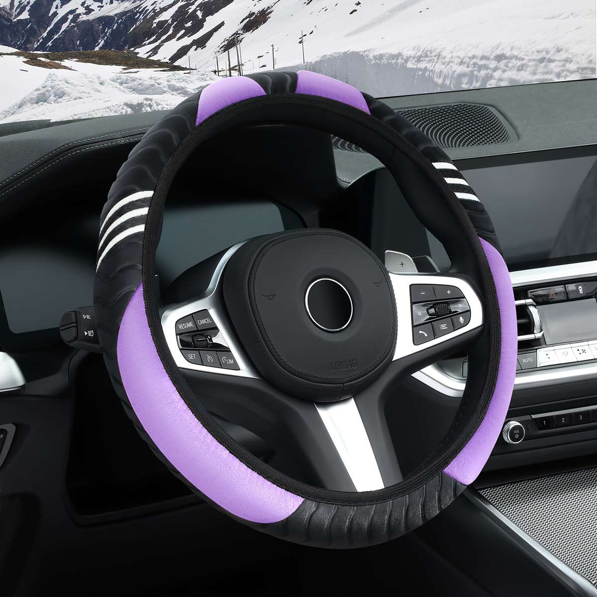 Car Steering Wheel Cover Grey