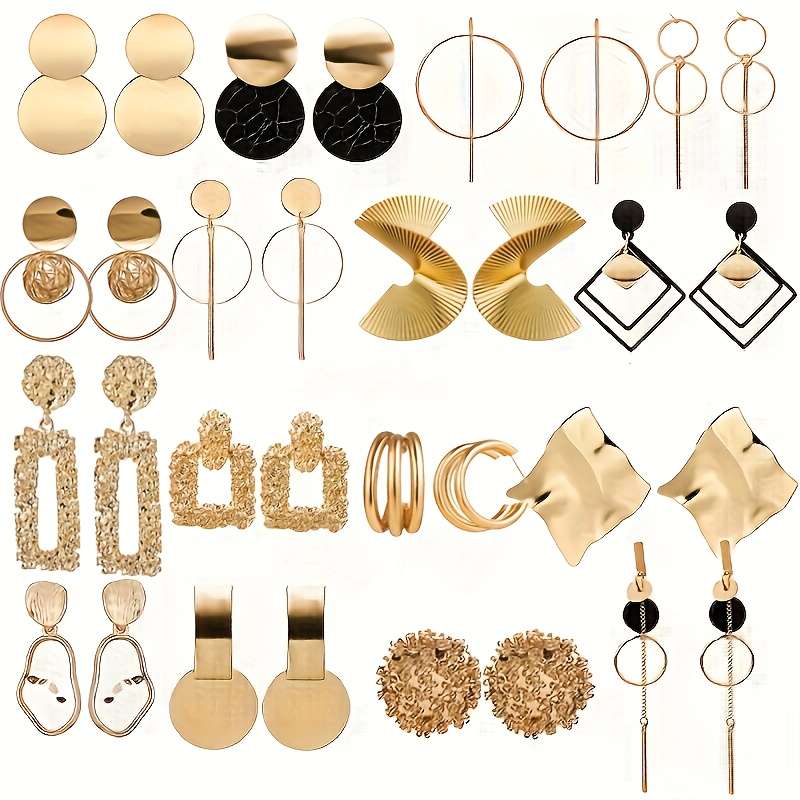 Women S Earrings Color Golden Random 5Pairs