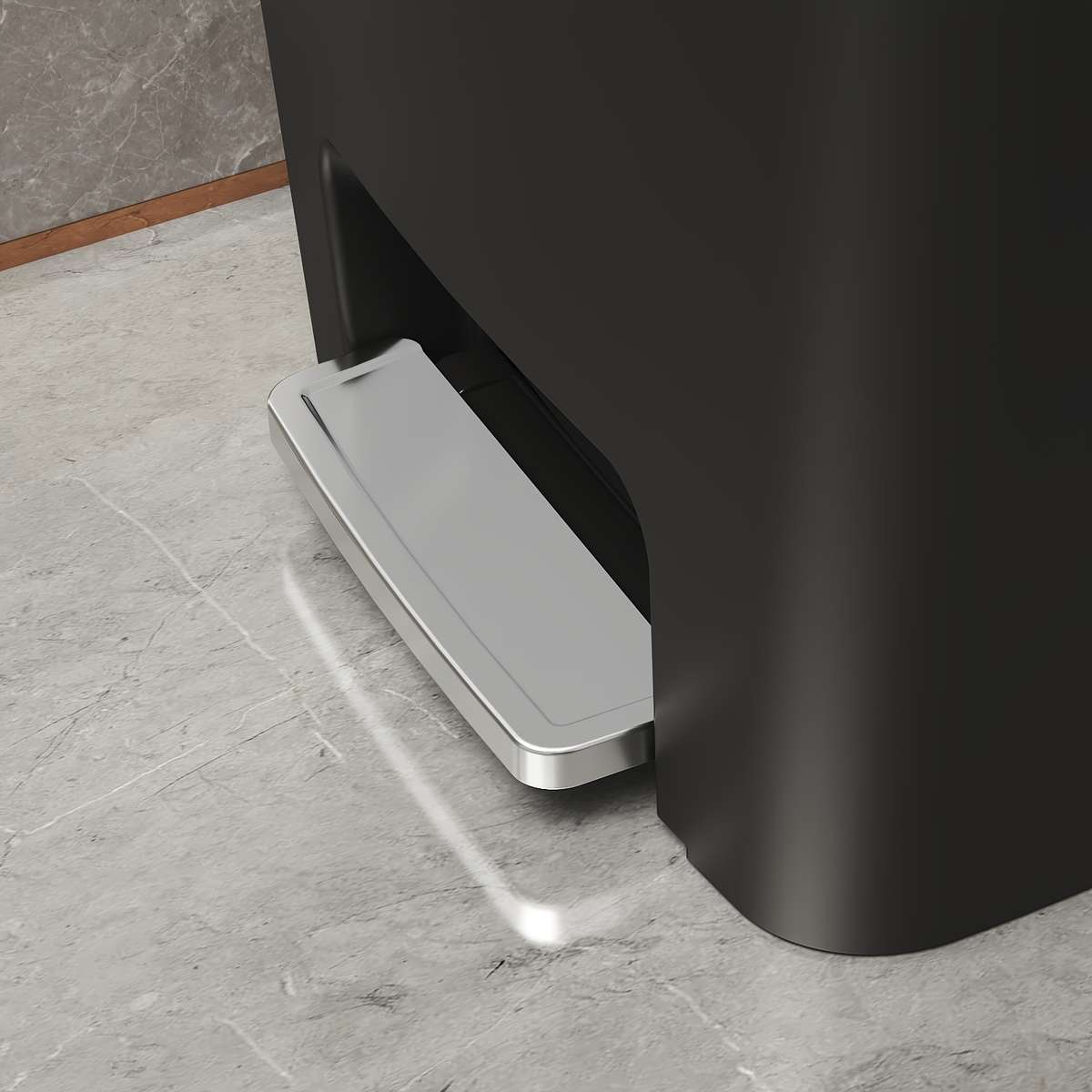 Garbage Can Model Black 50L13.21 Us Gal With Lid Footoperated