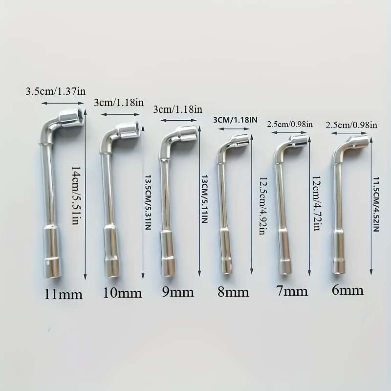 6Pcs Set L-Shaped Porous Socket Wrench Set