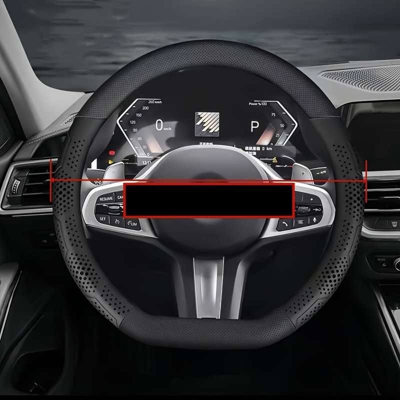 Car Steering Wheel Cover Shape D, All Black