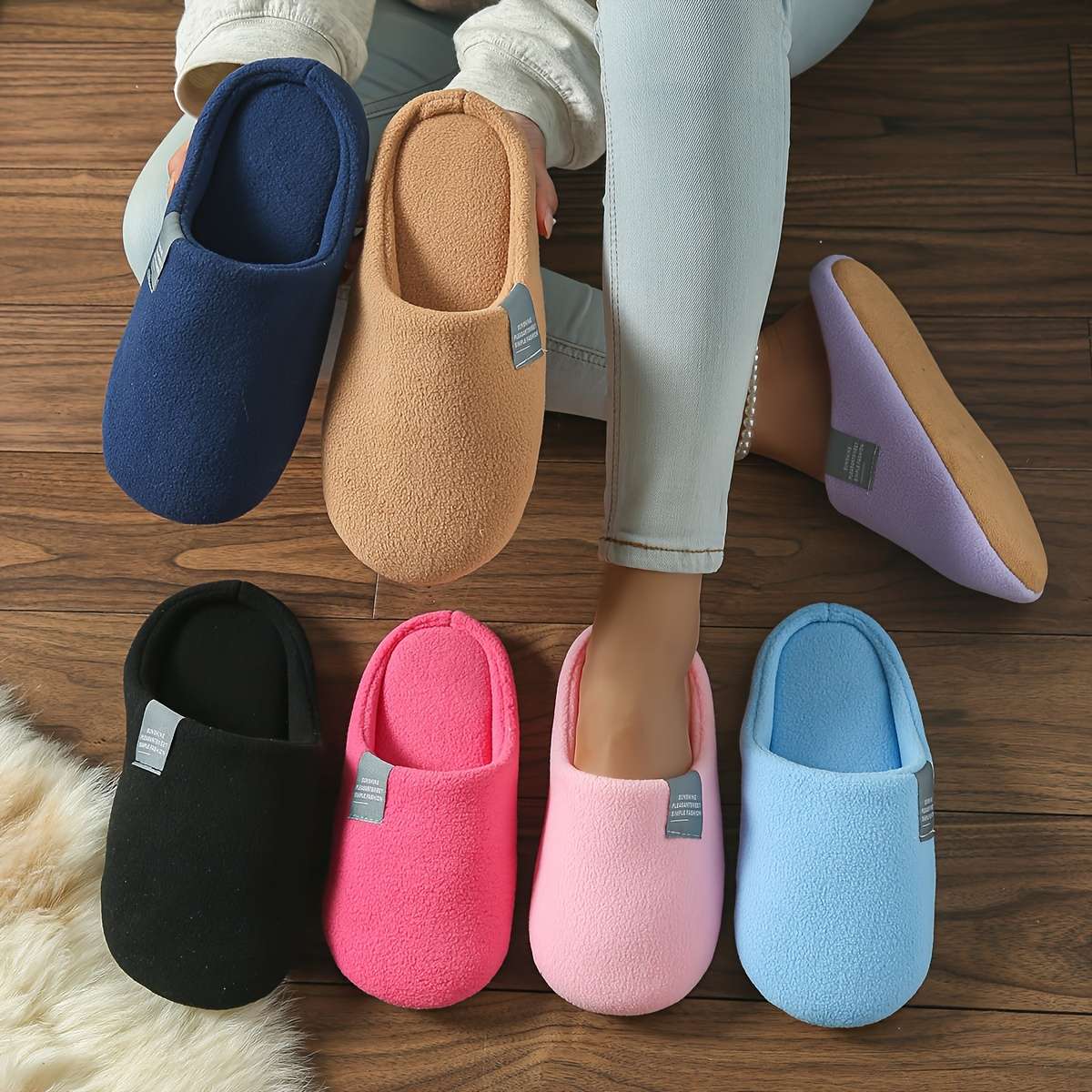 Cotton Slippers Color Navy Blue Sizeuk 5.5-6