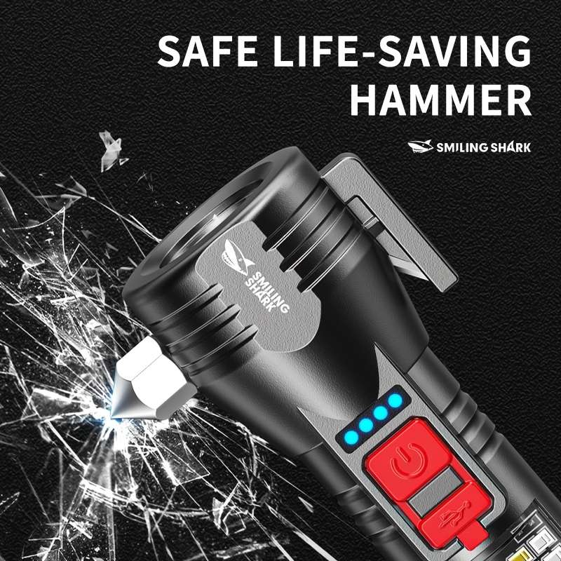 Professional Smiling Shark Emergency Torch Light Rechargeable Solar Travel
