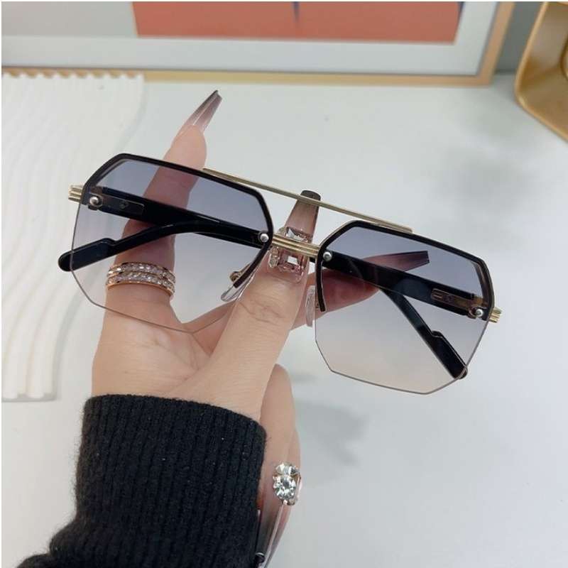 Mens Glasses Color Golden Frame Gray Orange Lens