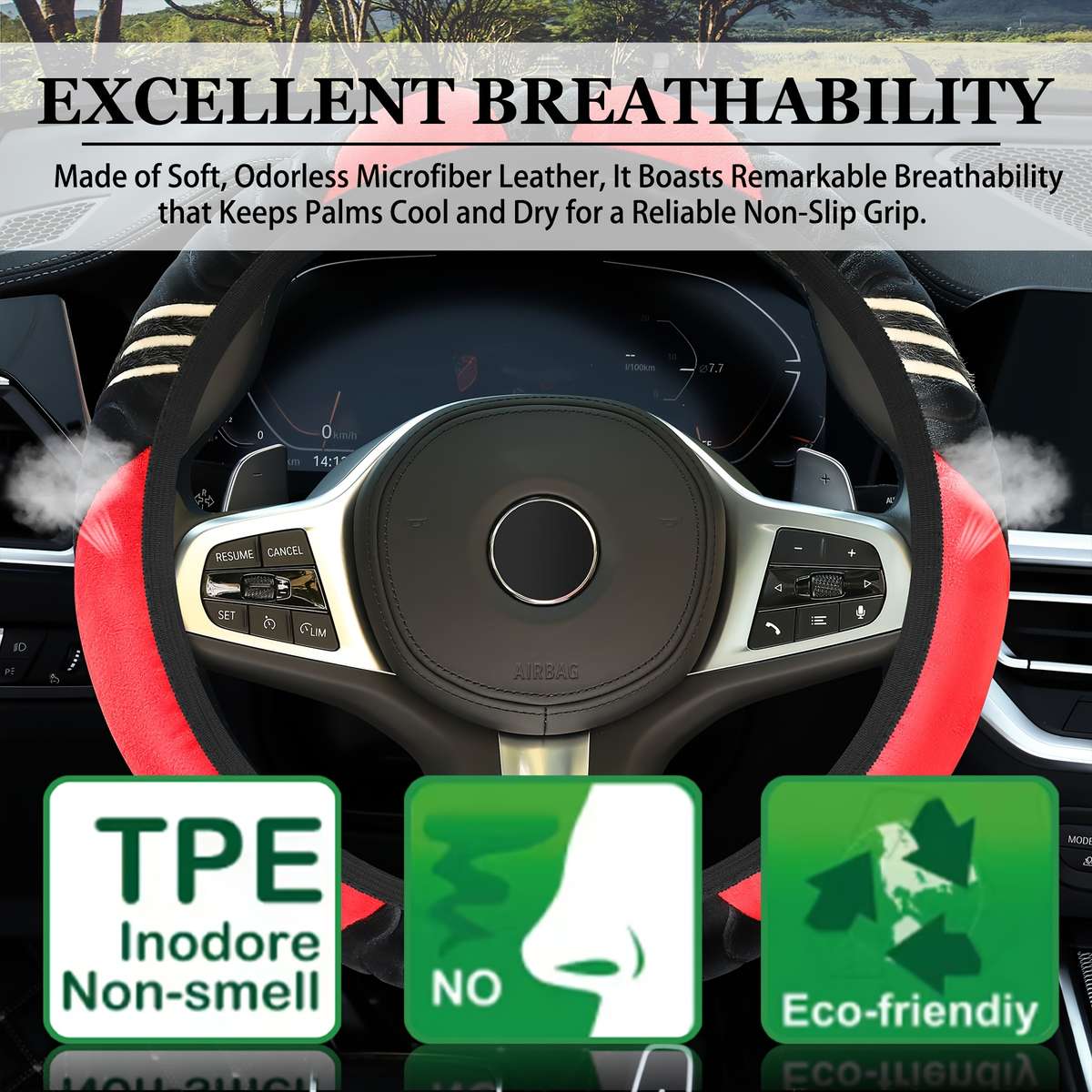 Car Steering Wheel Cover Grey