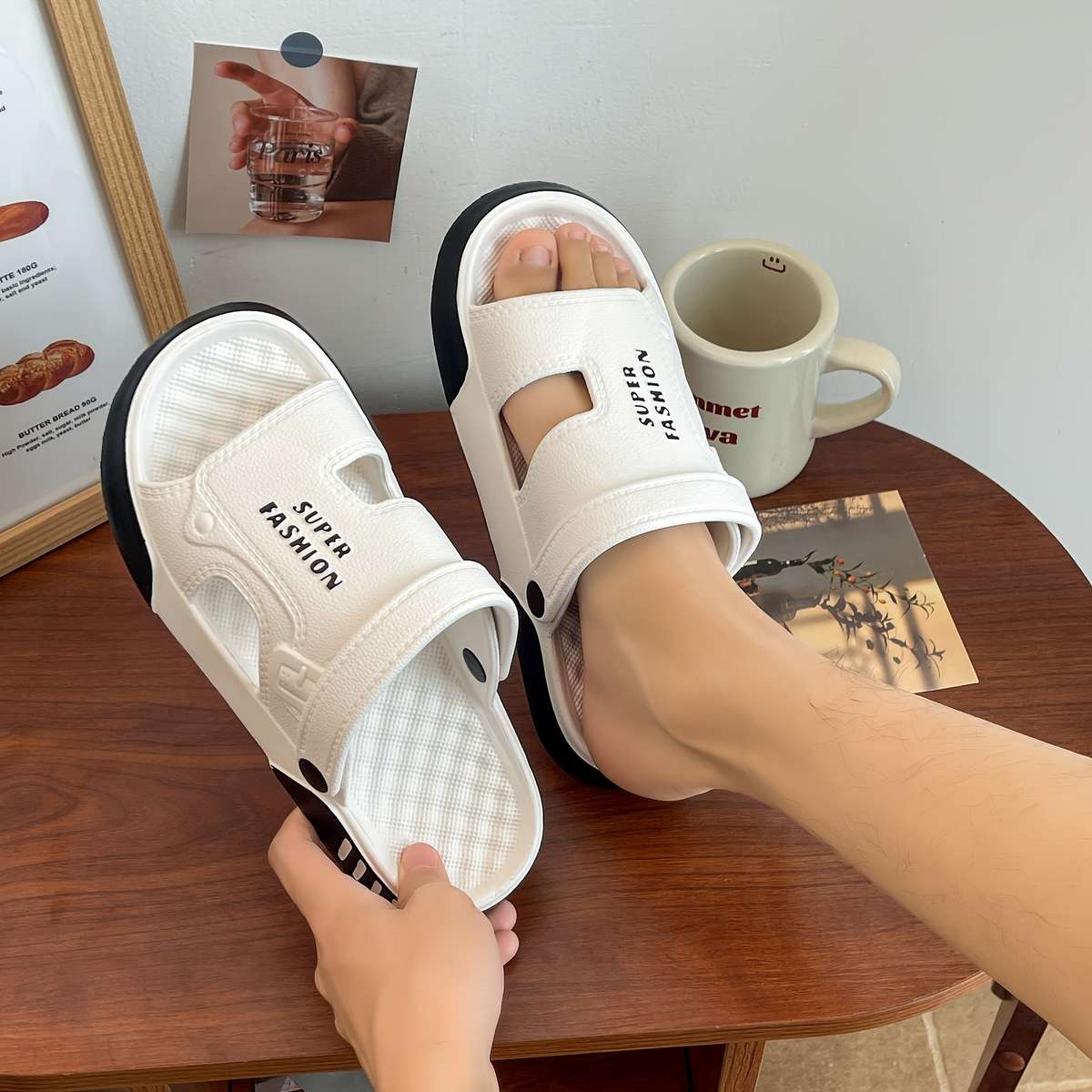 Sandals Color White Size Uk 8.5 9 Wide