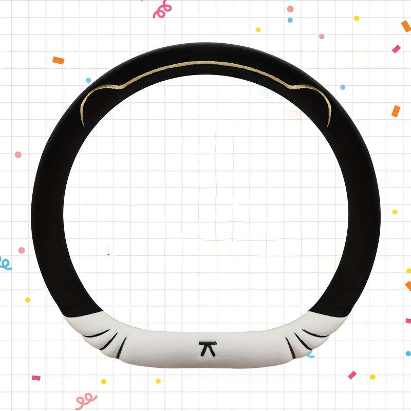 Car Steering Wheel Cover White Model D Type
