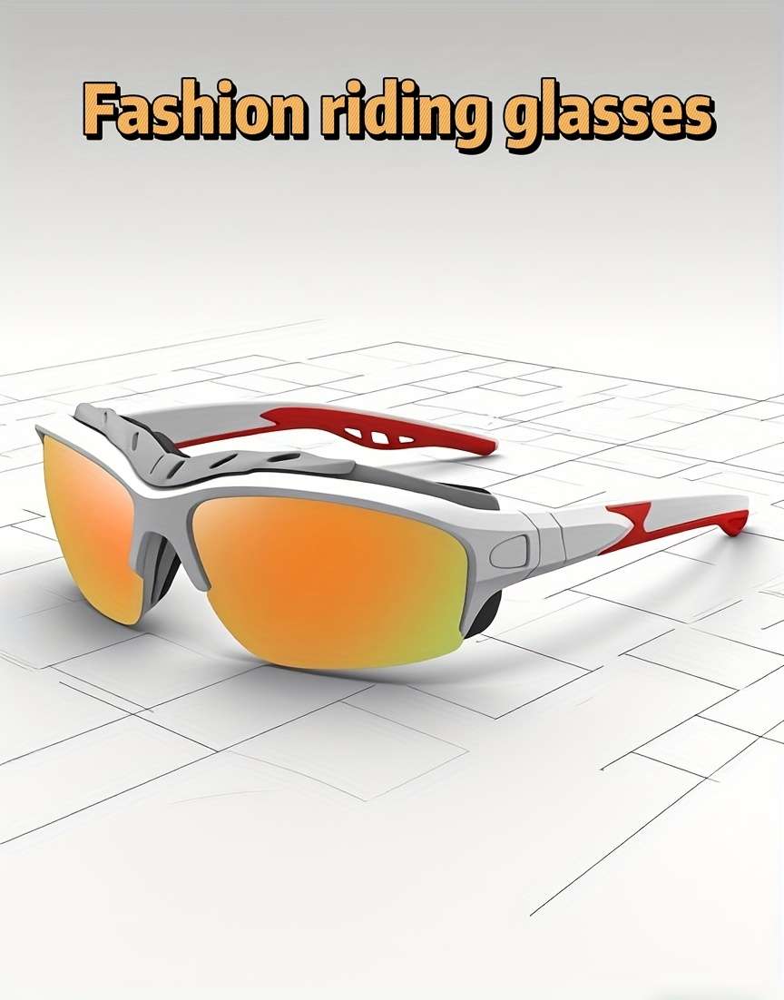 Cycling Glasses Color 2Pc Red Golden  White Orange