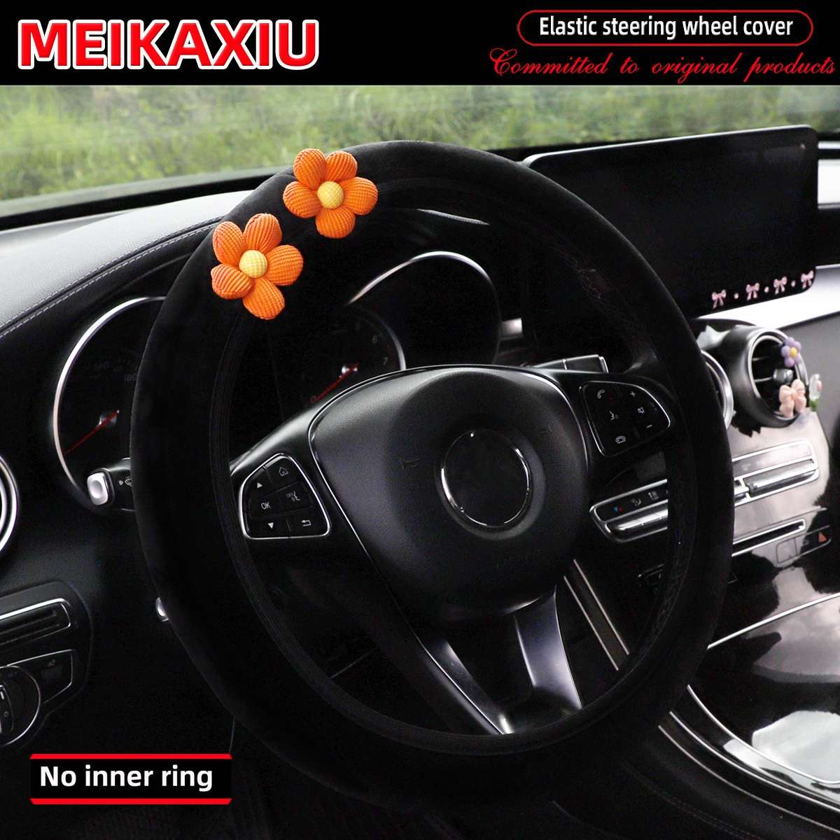 Car Steering Wheel Cover Orange