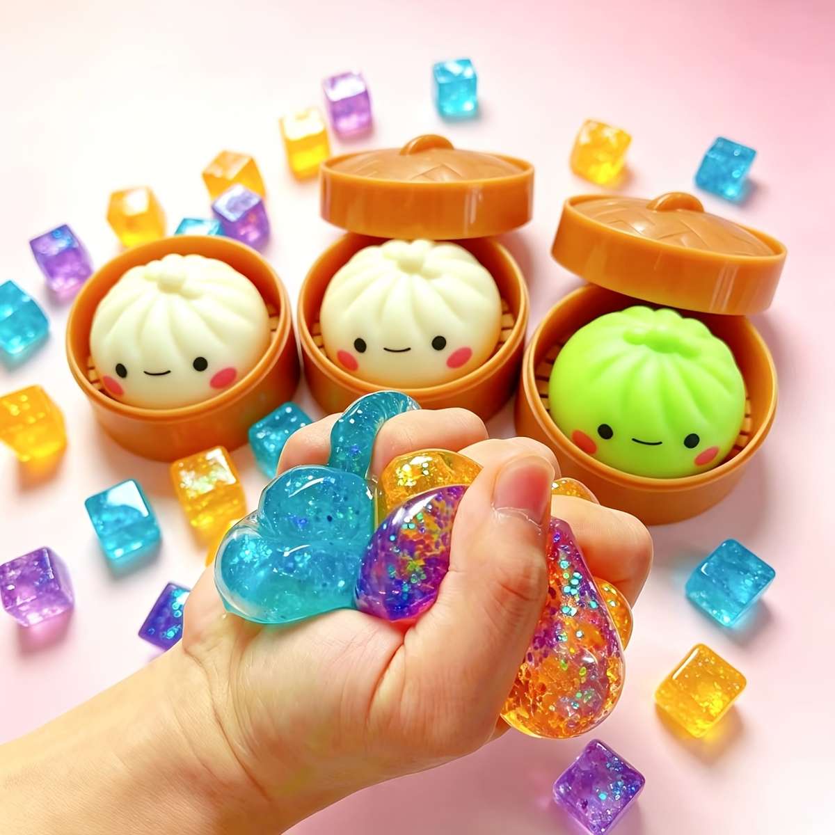 Squeezable Toys Color Random Color Items Glitter Bao Ice Cube