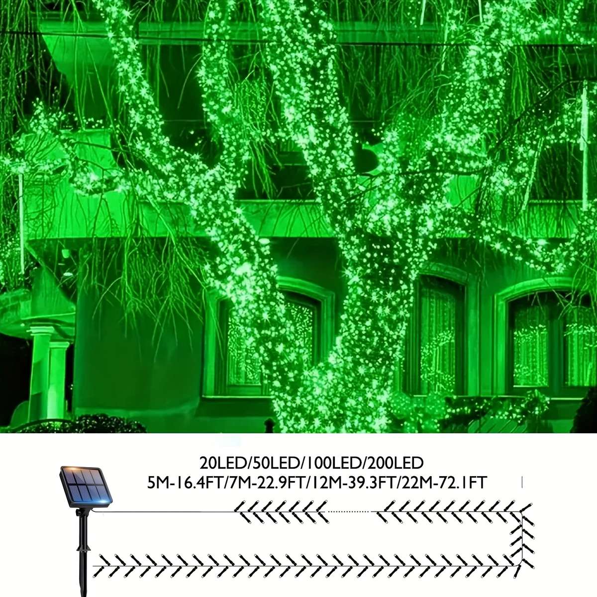 String Lights Color Green Model7M 22.97Ft 50Led