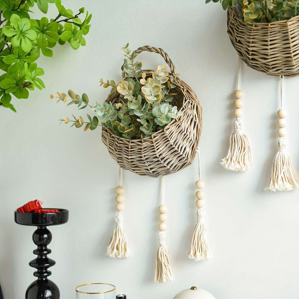 Flowerpot Color Tassel Basket