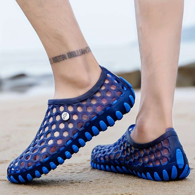 Men Slippers Summer Style Deep Blue Size Uk 7