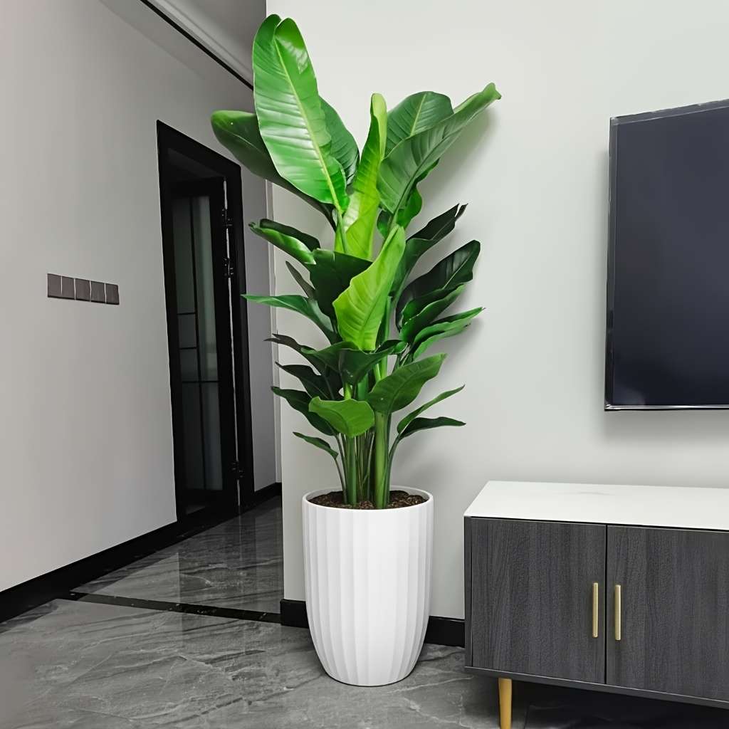 Flowerpot Quantity 1 Large Vertical Pattern White Basin