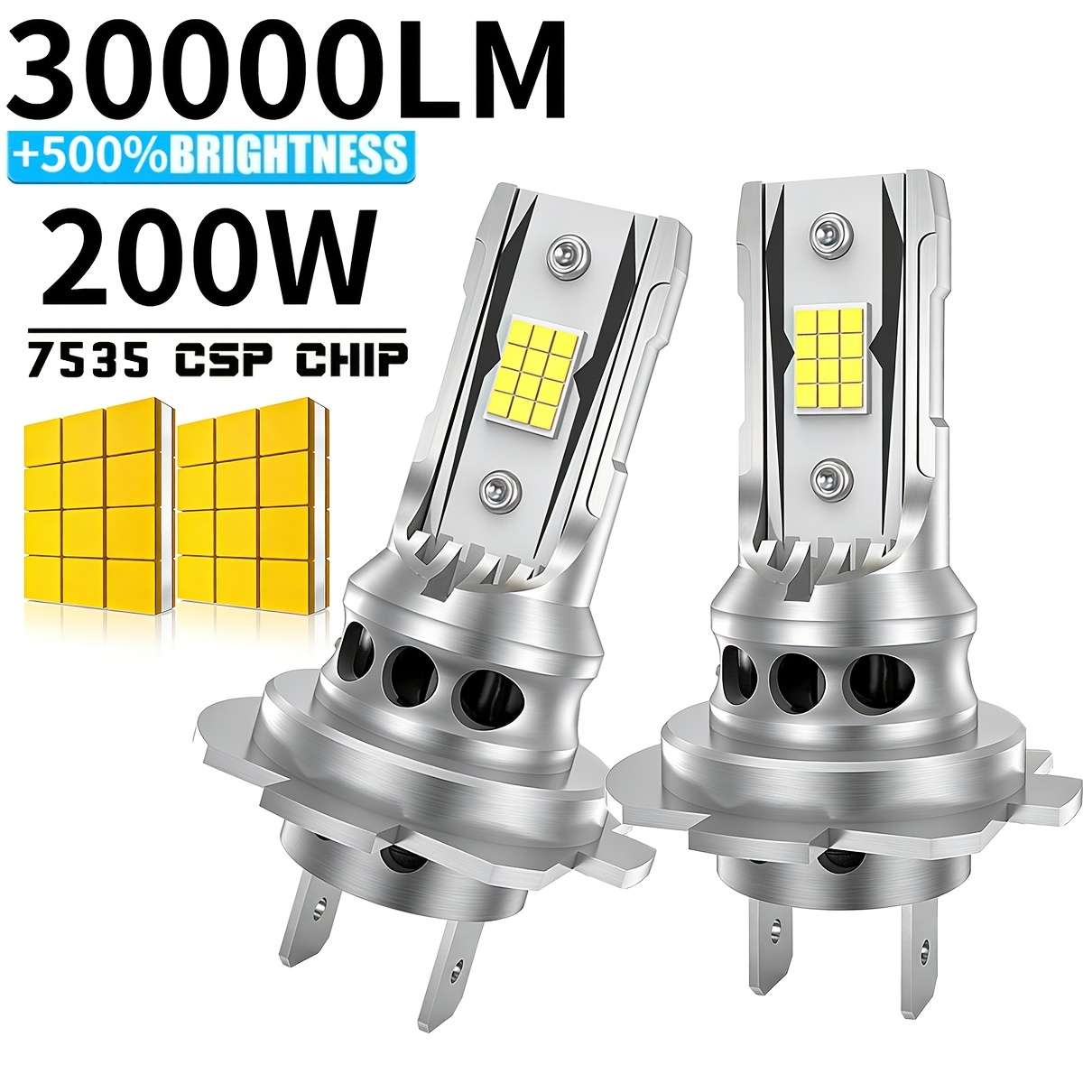 Car Lights Color 6500K X5H7 Storage 2Pcs