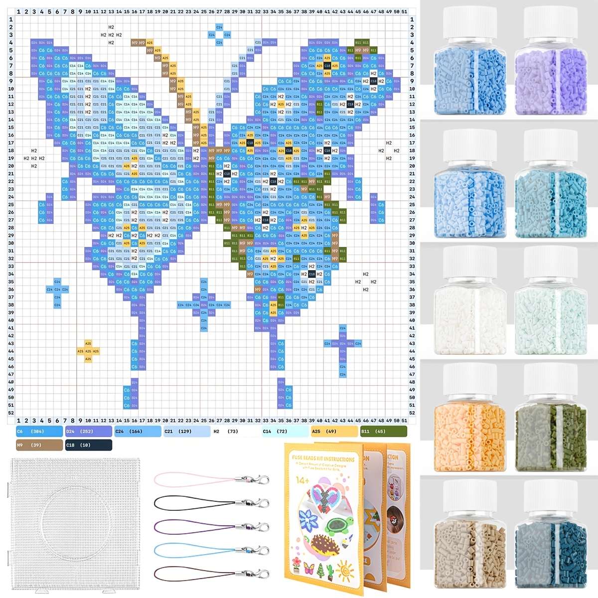 Perler Bead Set Blue Butterfly Suit
