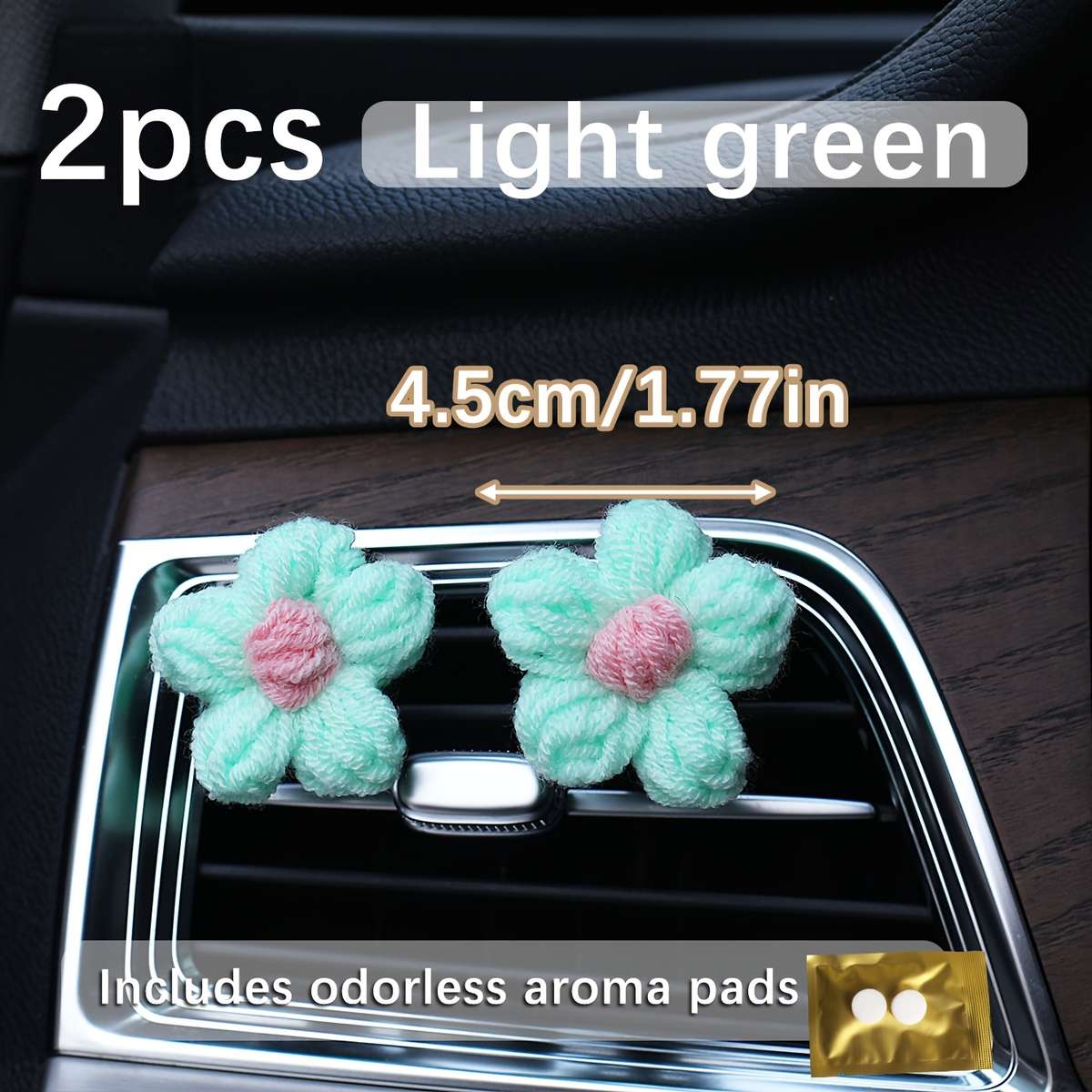 Car Interior Decor Color 2Pcs White
